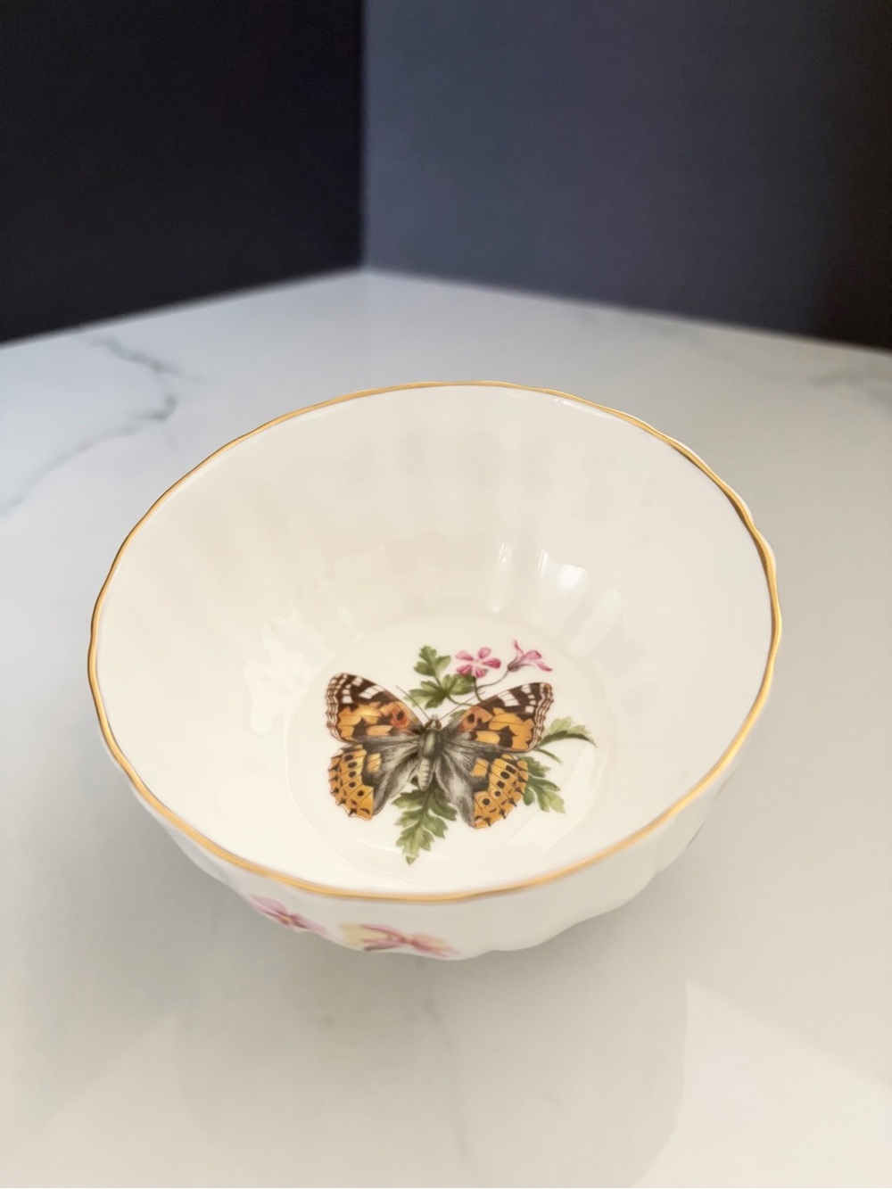 Butterfly Sugar Bowl or Trinket Dish by Royal Worcester